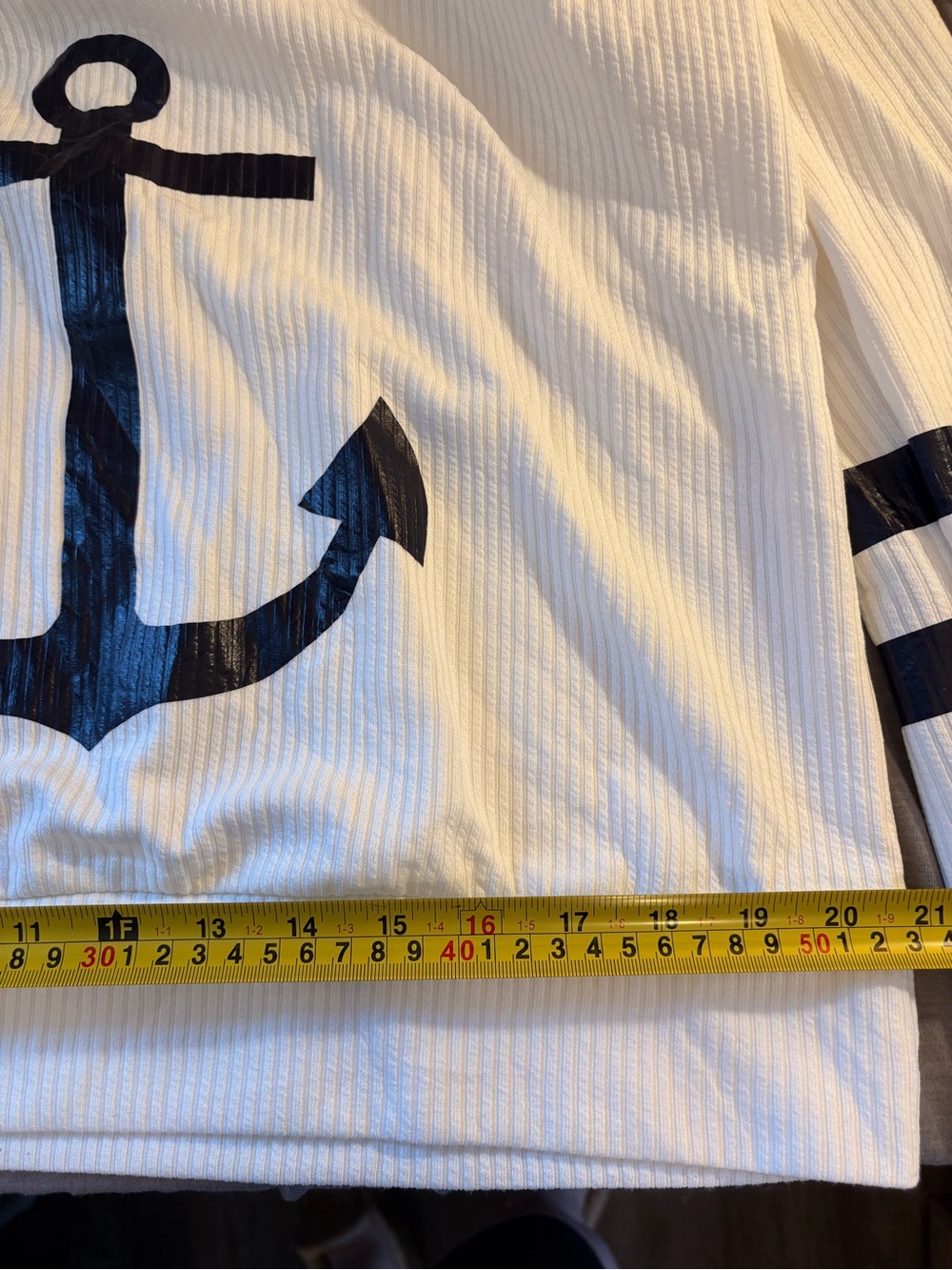Women’s Nautical Hoodie - White with Navy Anchor. Ladies xl. Ready for summer!!! - Picture 13 of 14